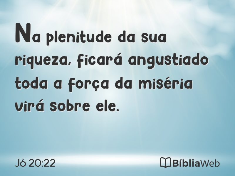 Jó 20:22 em imagem para compartilhar