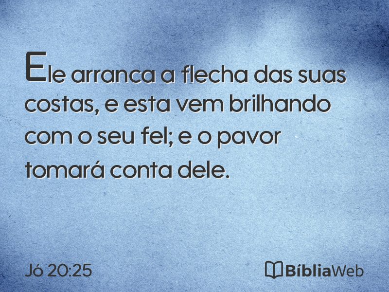 Jó 20:25 em imagem para compartilhar