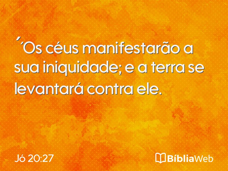 Jó 20:27 em imagem para compartilhar