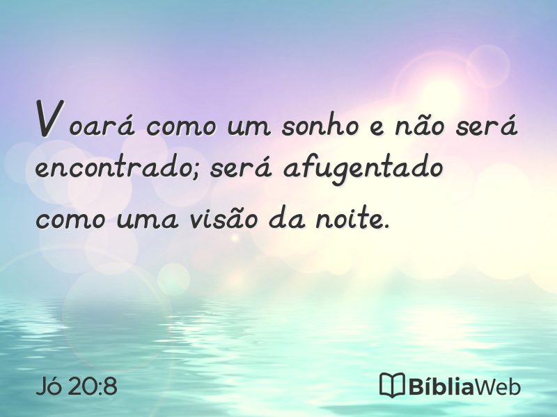 Jó 20:8 em imagem para compartilhar