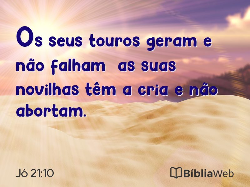 Jó 21:10 em imagem para compartilhar