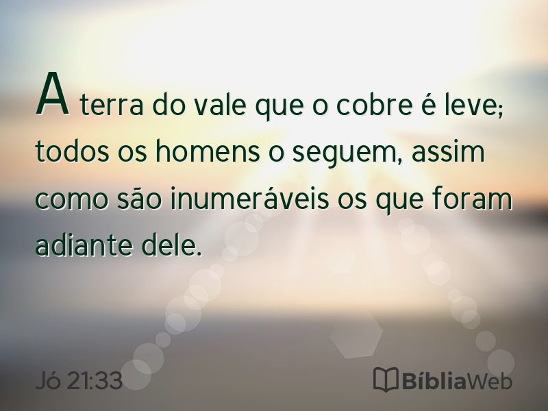 Jó 21:33 em imagem para compartilhar