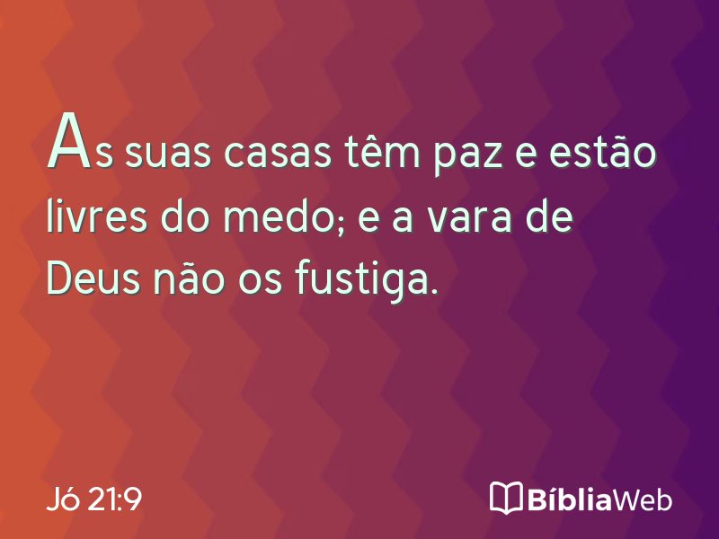 Jó 21:9 em imagem para compartilhar