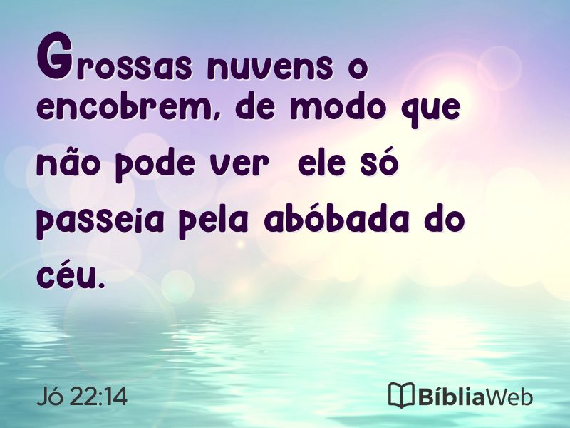 Jó 22:14 em imagem para compartilhar