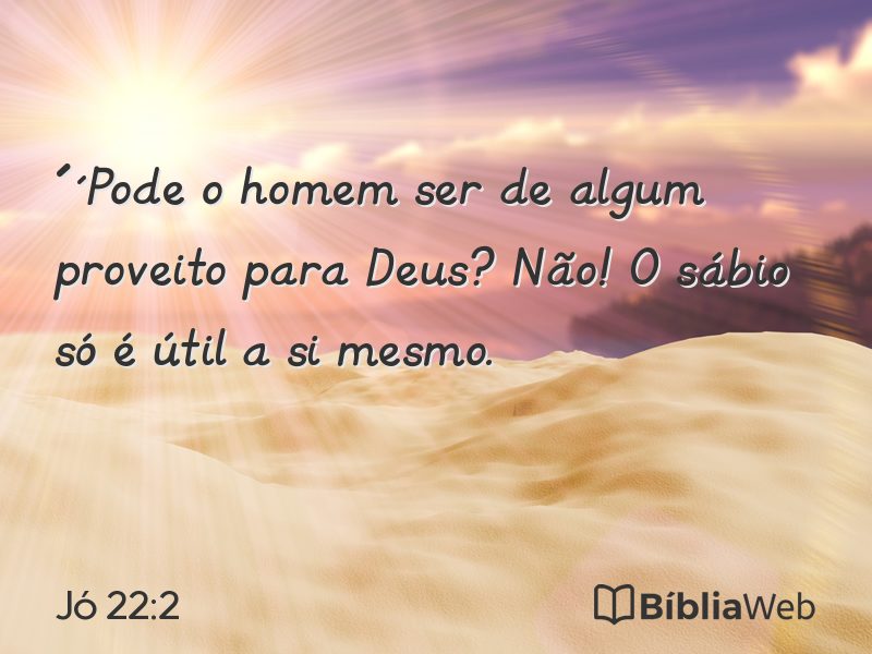 Jó 22:2 em imagem para compartilhar