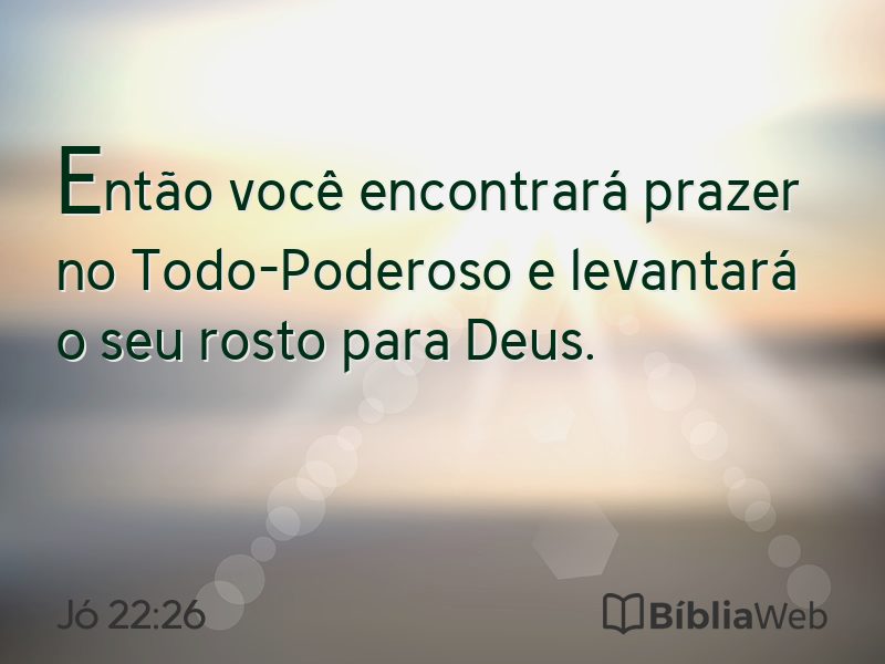 Jó 22:26 em imagem para compartilhar