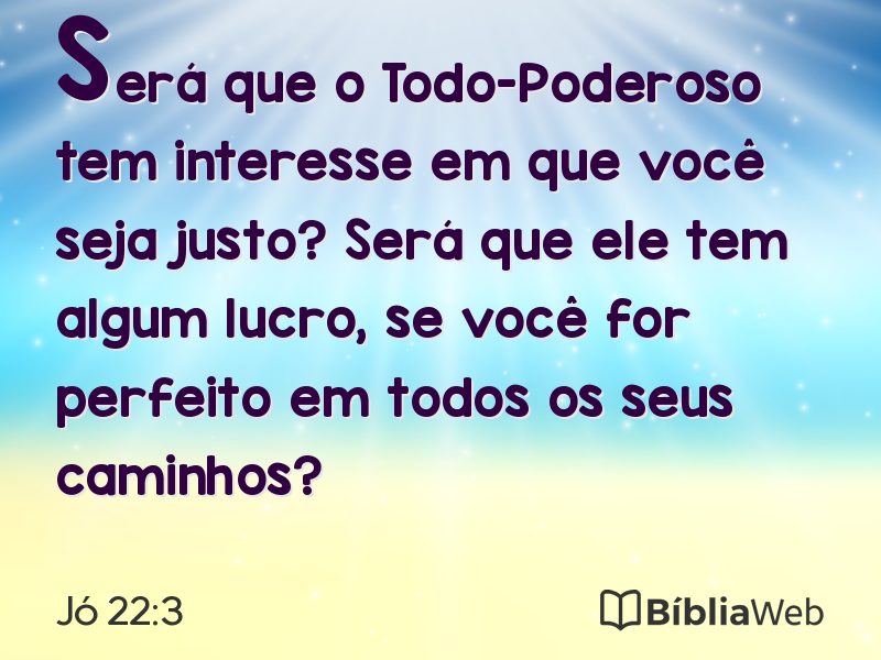 Jó 22:3 em imagem para compartilhar