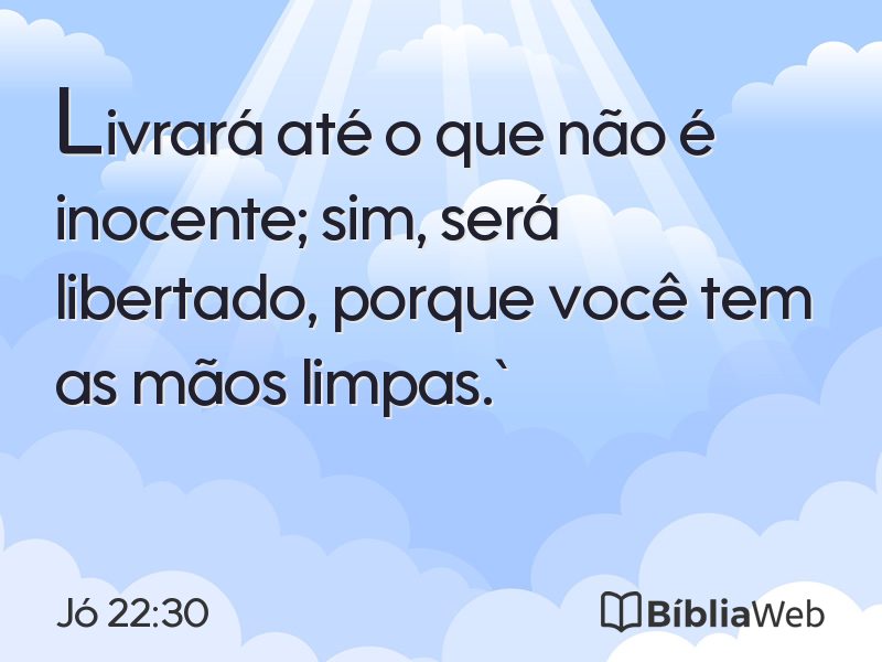Jó 22:30 em imagem para compartilhar
