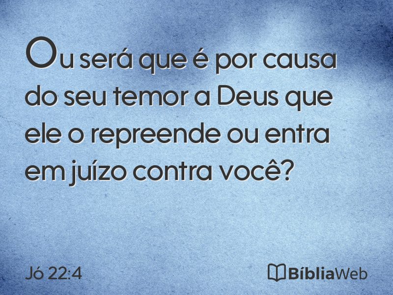 Jó 22:4 em imagem para compartilhar