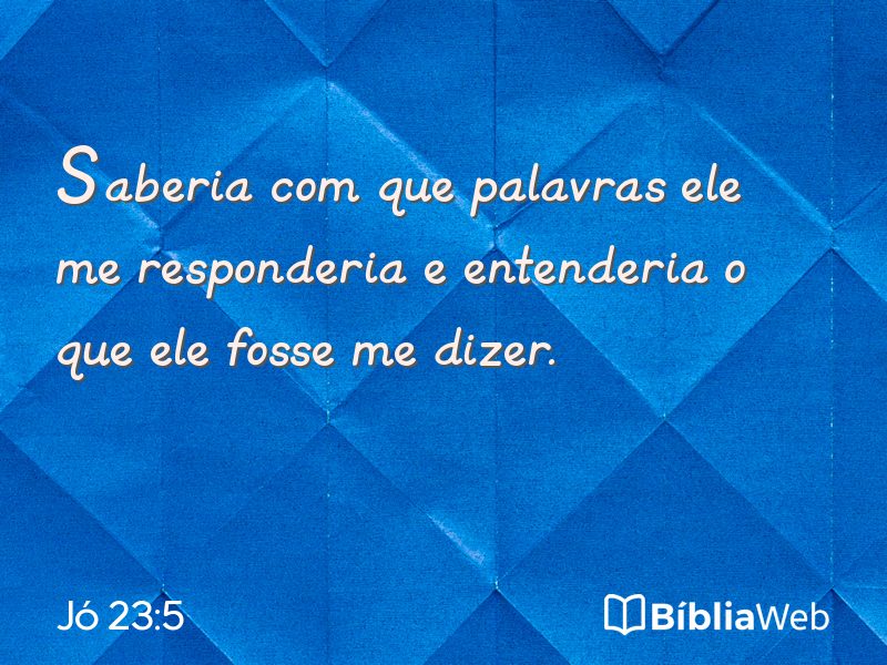 Jó 23:5 em imagem para compartilhar