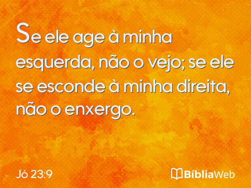 Jó 23:9 em imagem para compartilhar