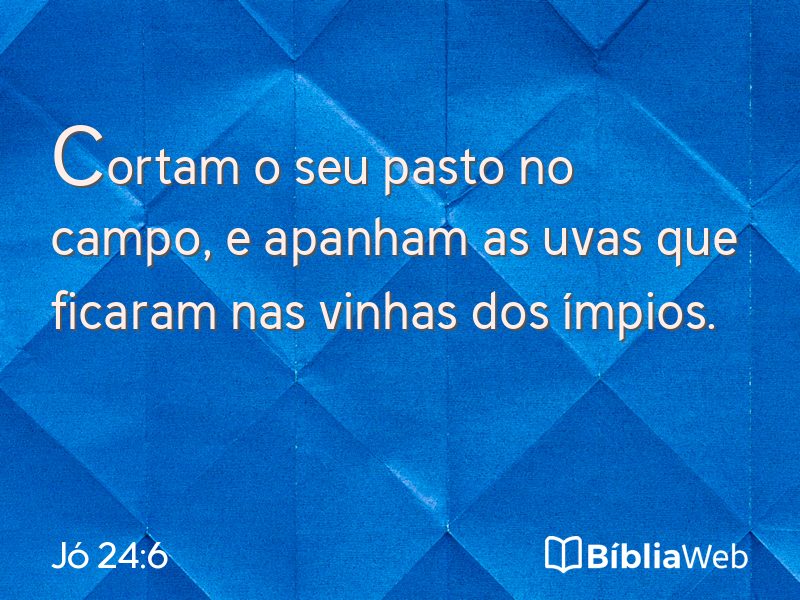 Jó 24:6 em imagem para compartilhar