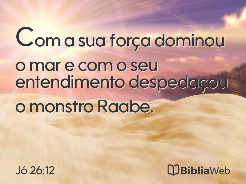 Jó 26:12 em imagem para compartilhar