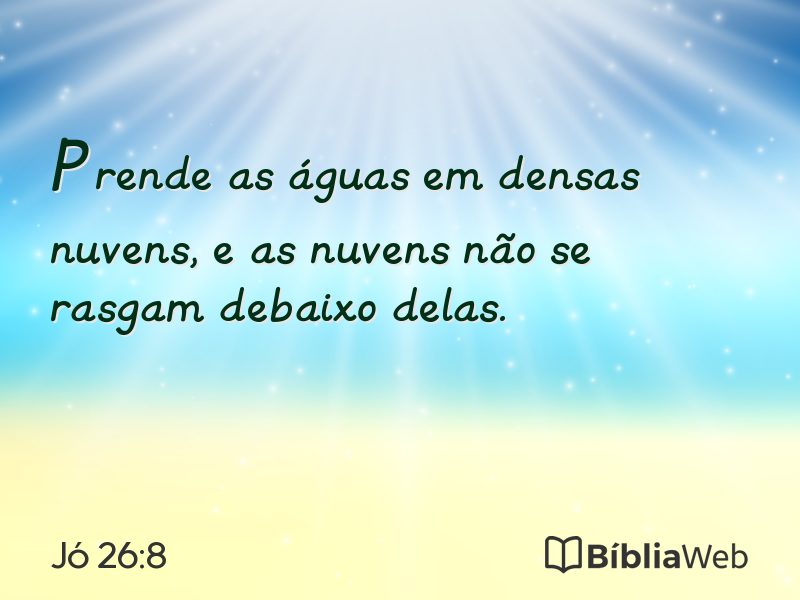 Jó 26:8 em imagem para compartilhar