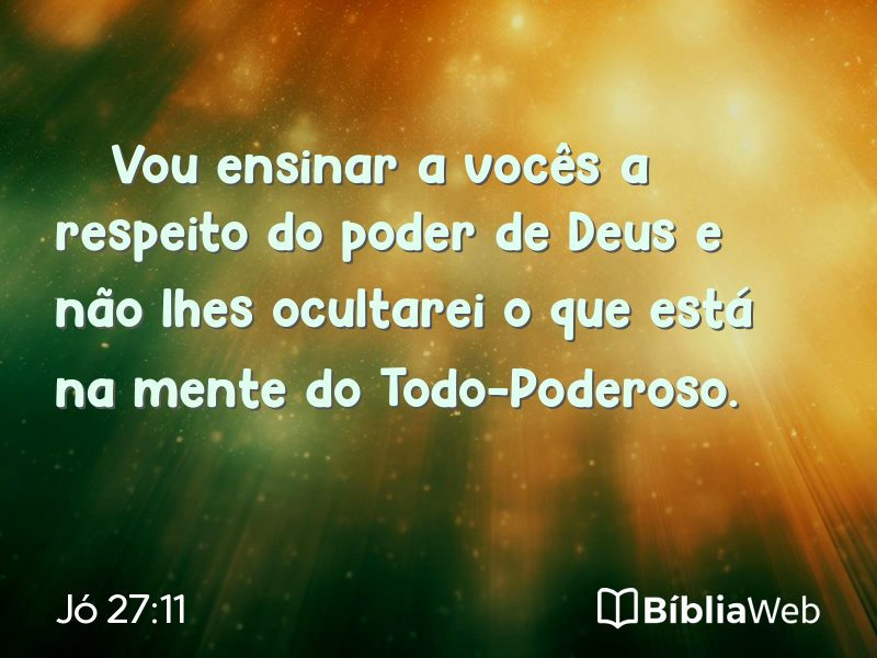 Jó 27:11 em imagem para compartilhar