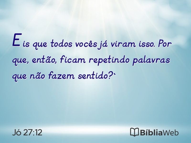 Jó 27:12 em imagem para compartilhar