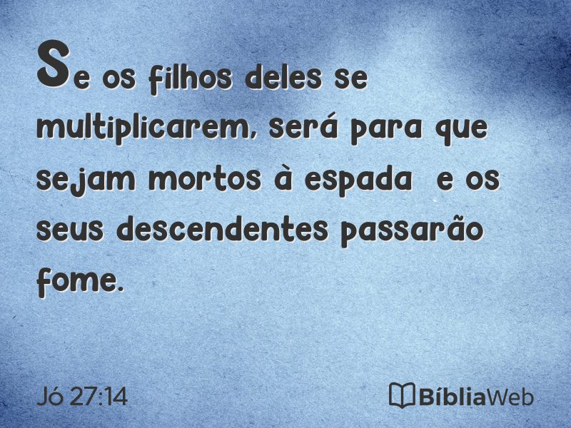 Jó 27:14 em imagem para compartilhar