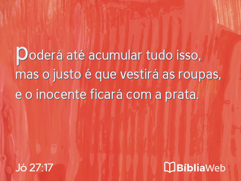 Jó 27:17 em imagem para compartilhar