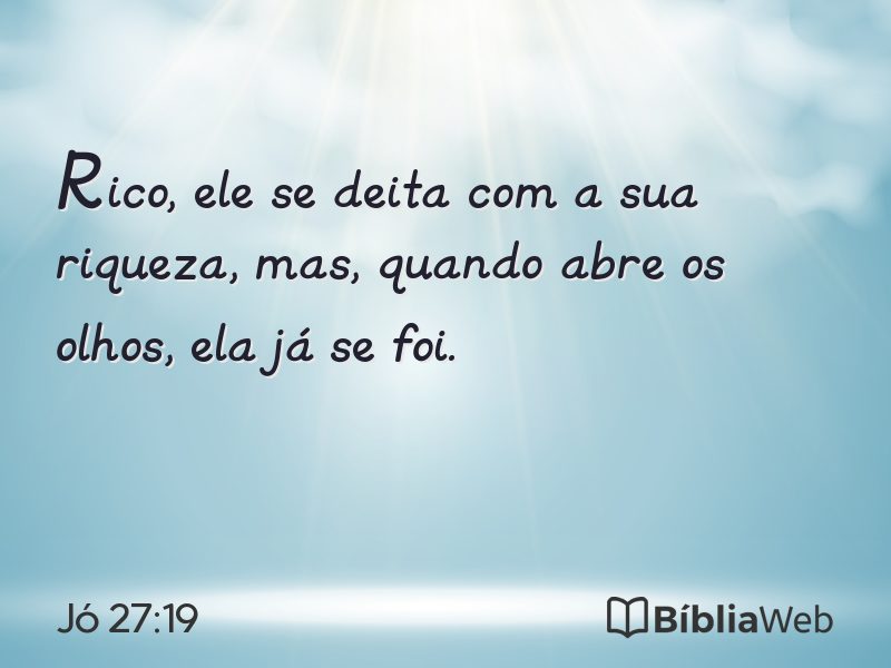 Jó 27:19 em imagem para compartilhar