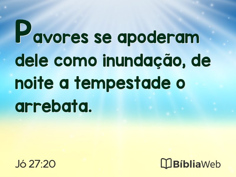 Jó 27:20 em imagem para compartilhar