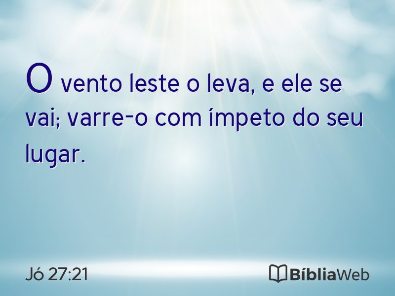 Jó 27:21 em imagem para compartilhar
