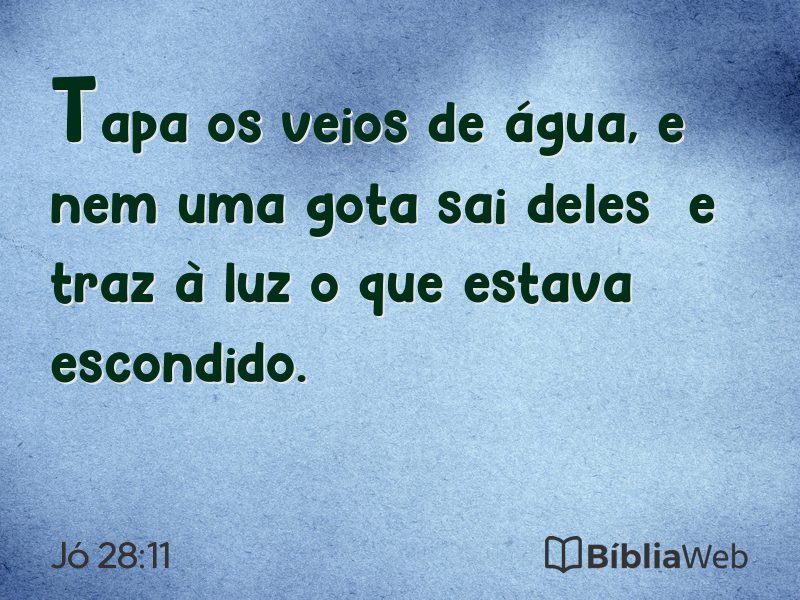 Jó 28:11 em imagem para compartilhar
