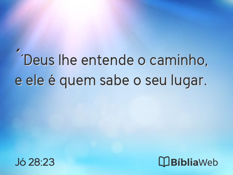 Jó 28:23 em imagem para compartilhar