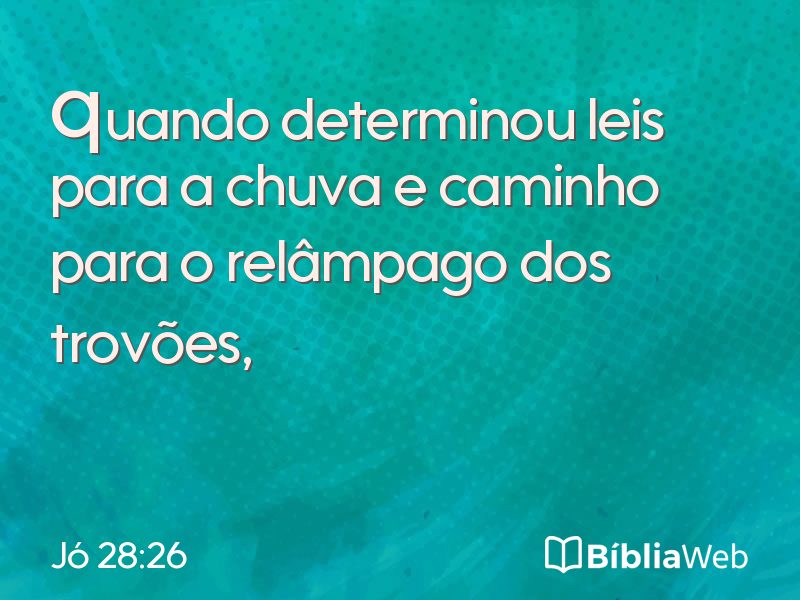 Jó 28:26 em imagem para compartilhar