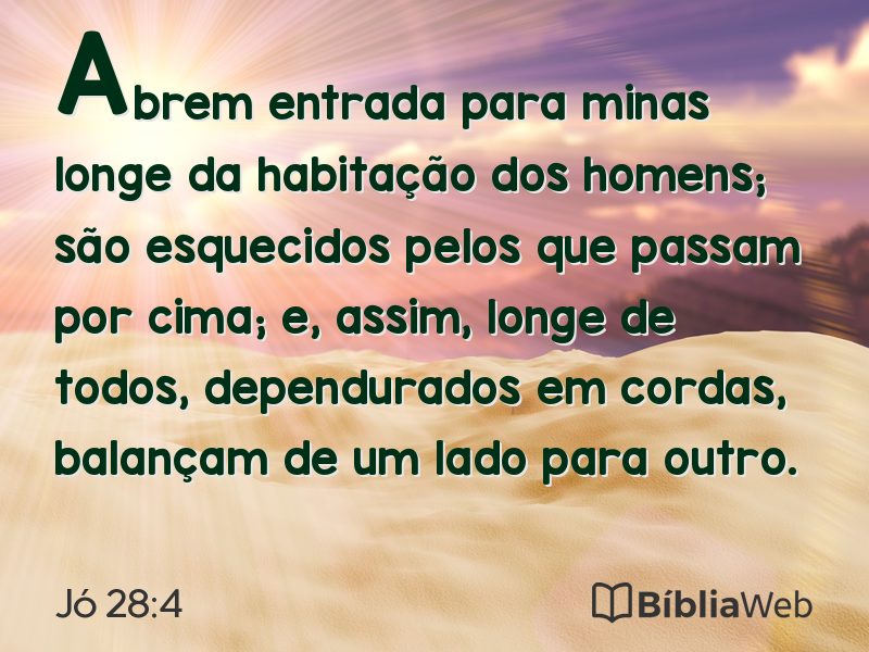 Jó 28:4 em imagem para compartilhar