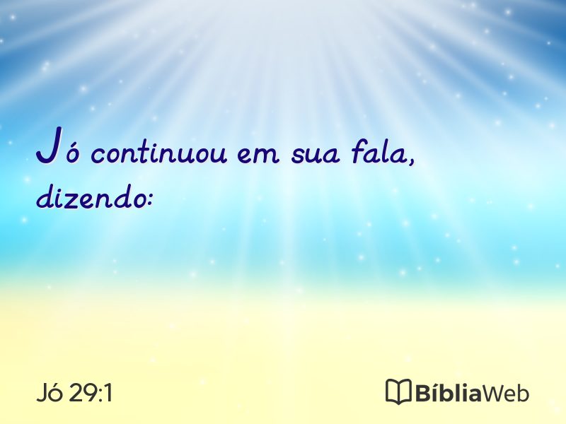 Jó 29:1 em imagem para compartilhar