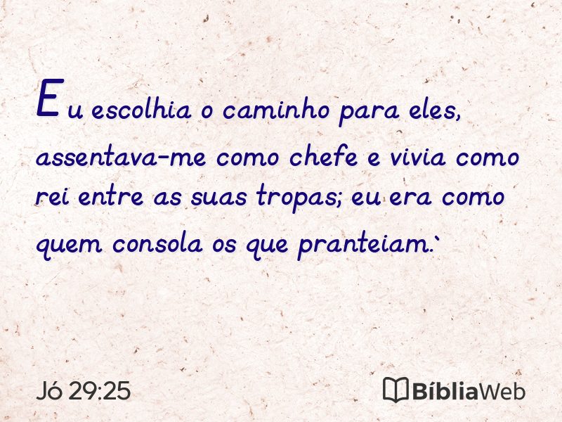 Jó 29:25 em imagem para compartilhar