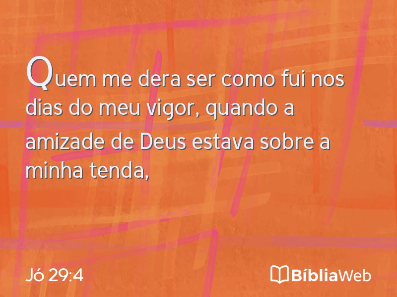 Jó 29:4 em imagem para compartilhar
