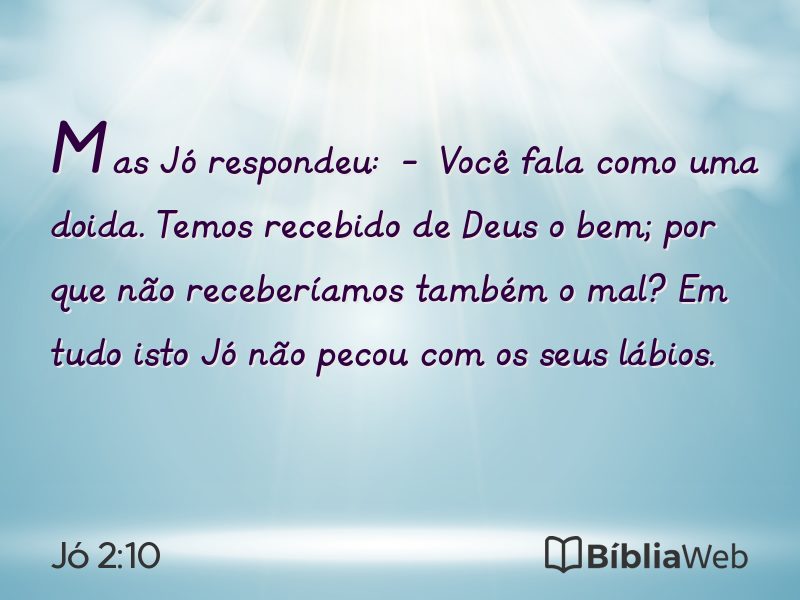 Jó 2:10 em imagem para compartilhar