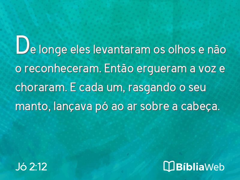 Jó 2:12 em imagem para compartilhar