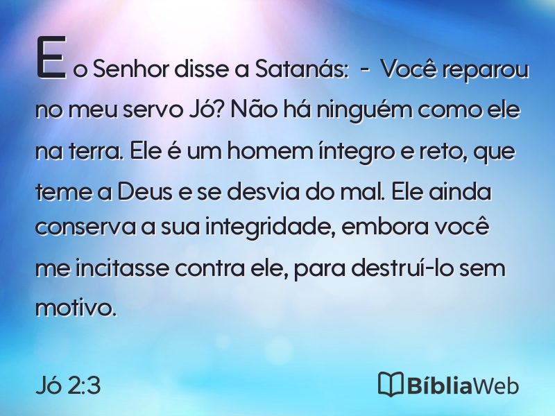 Jó 2:3 em imagem para compartilhar