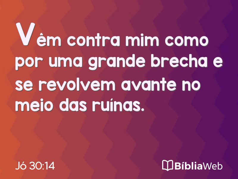 Jó 30:14 em imagem para compartilhar