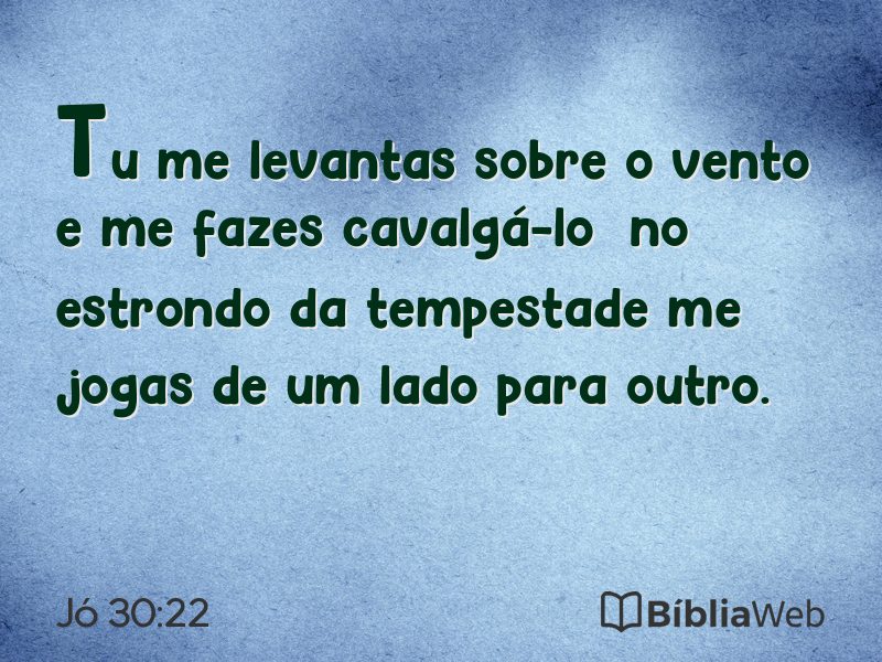 Jó 30:22 em imagem para compartilhar