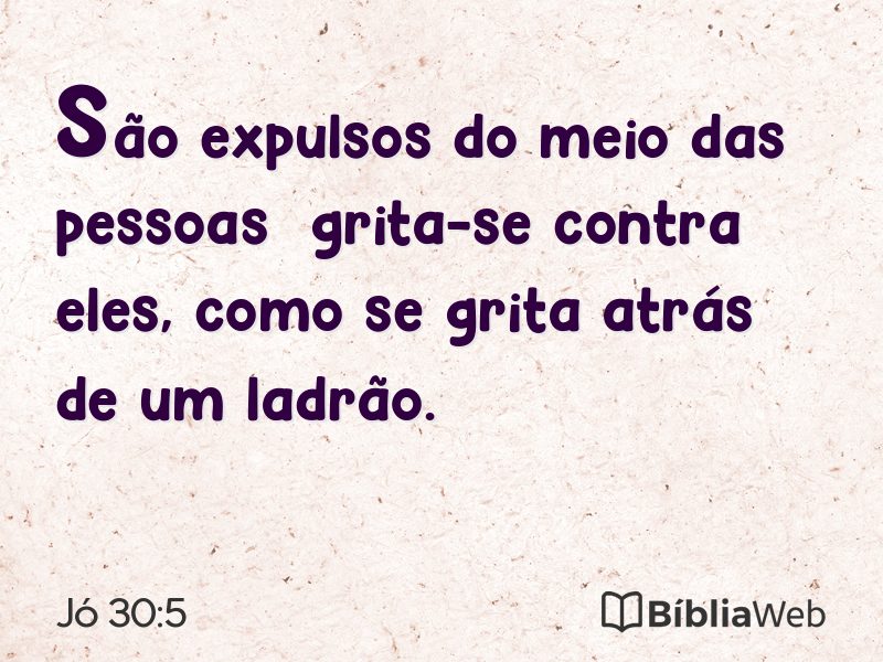 Jó 30:5 em imagem para compartilhar