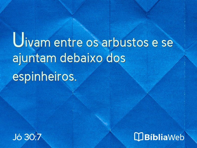 Jó 30:7 em imagem para compartilhar