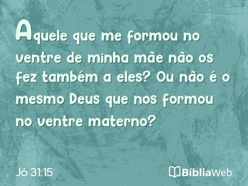 Jó 31:15 em imagem para compartilhar