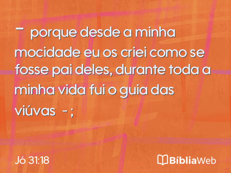 Jó 31:18 em imagem para compartilhar