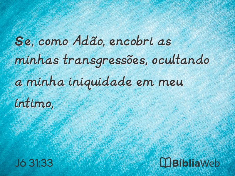 Jó 31:33 em imagem para compartilhar