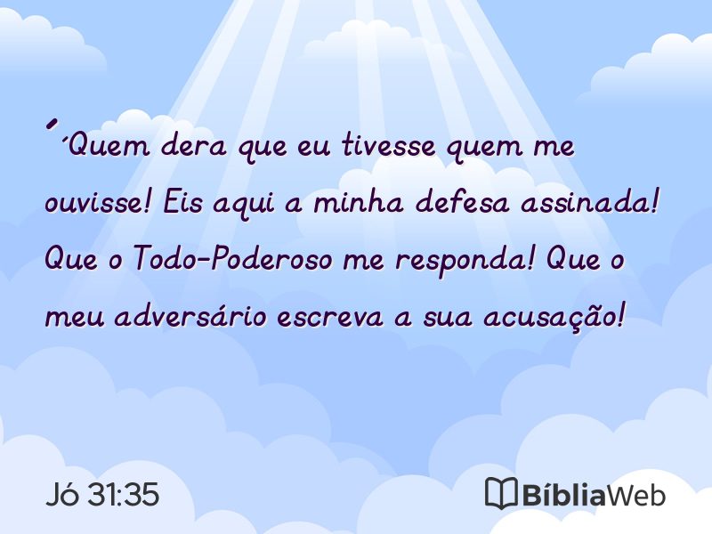 Jó 31:35 em imagem para compartilhar