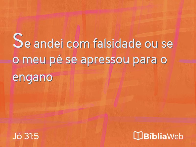 Jó 31:5 em imagem para compartilhar
