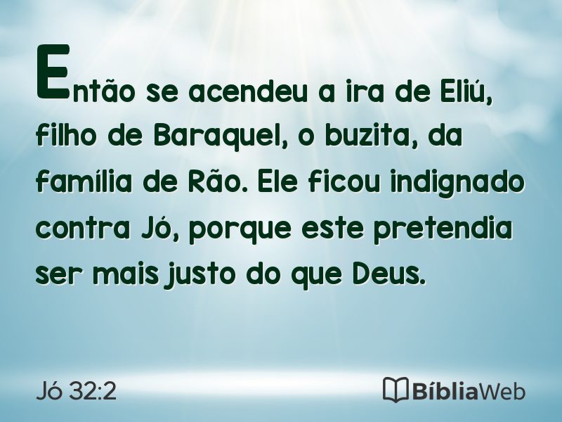 Jó 32:2 em imagem para compartilhar