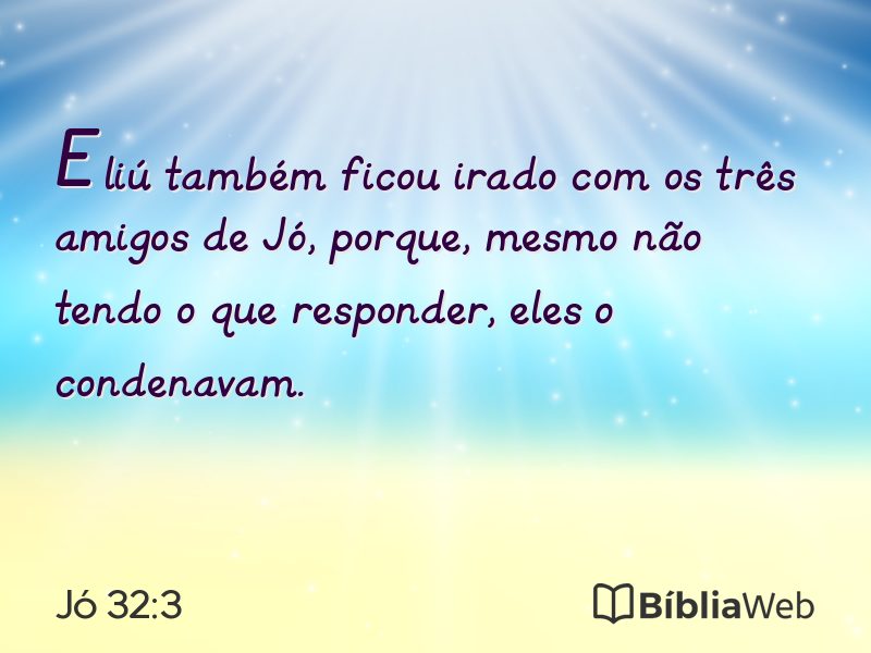 Jó 32:3 em imagem para compartilhar