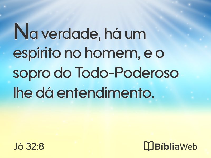 Jó 32:8 em imagem para compartilhar