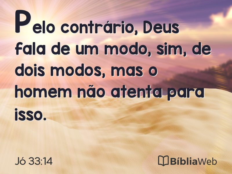 Jó 33:14 em imagem para compartilhar
