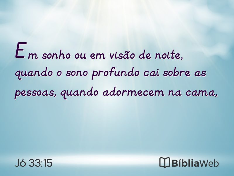 Jó 33:15 em imagem para compartilhar