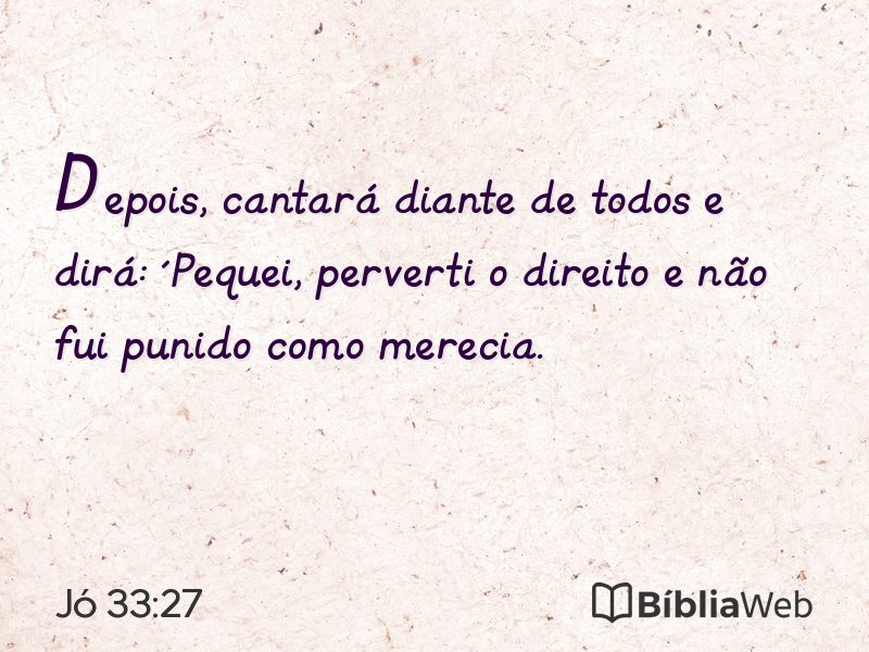 Jó 33:27 em imagem para compartilhar